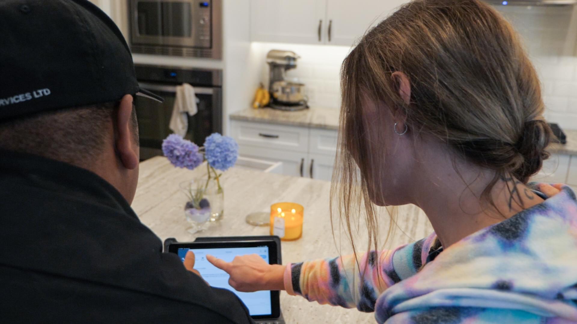 Ceiling fan installation in Calgary living room by Crew Electrical Services